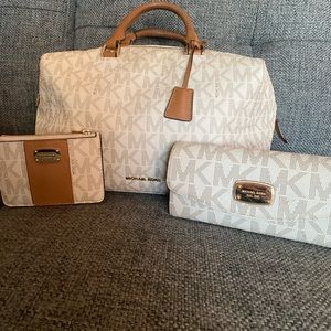 MK logo bag with matching wallet and wristlet